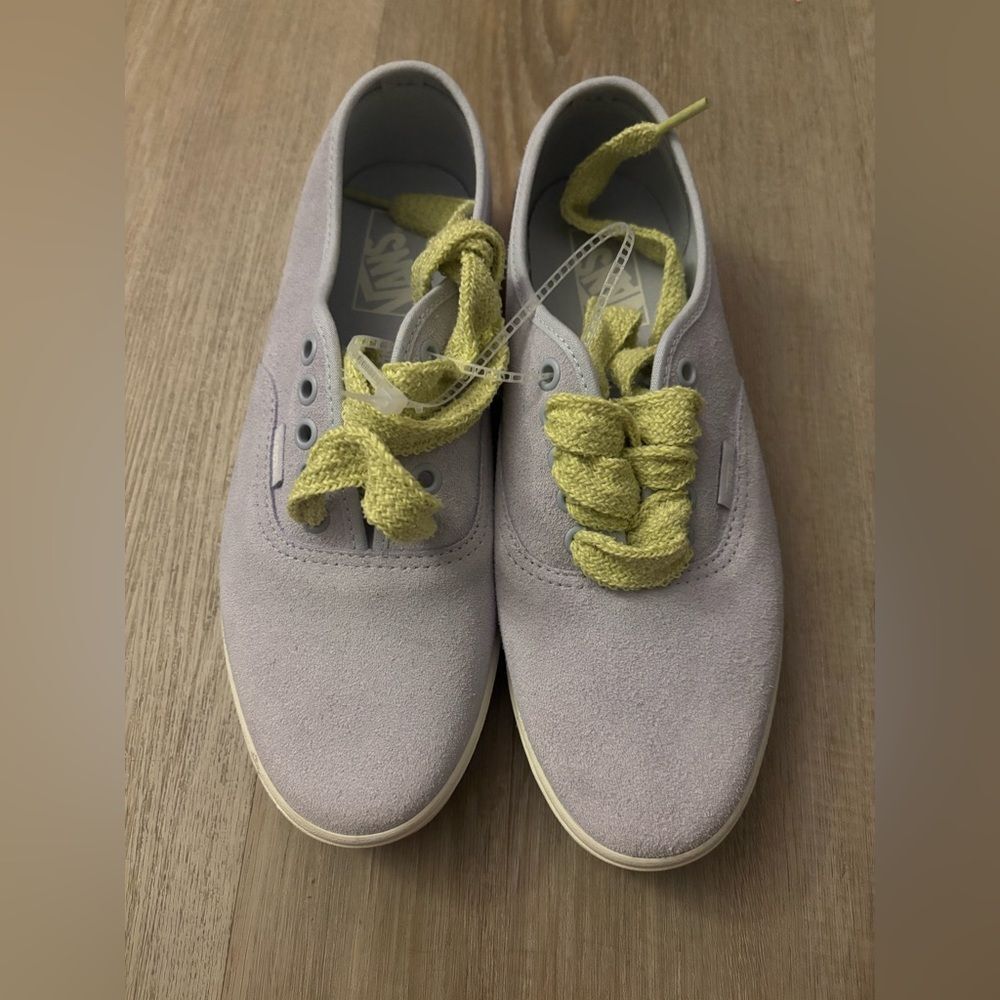 Vans Pastel Purple Shoes with green  Laces
